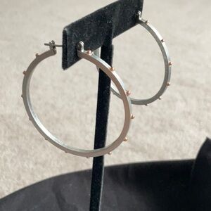 Vintage Silver Tone Midnight Mood Hoops with Gold Spikes